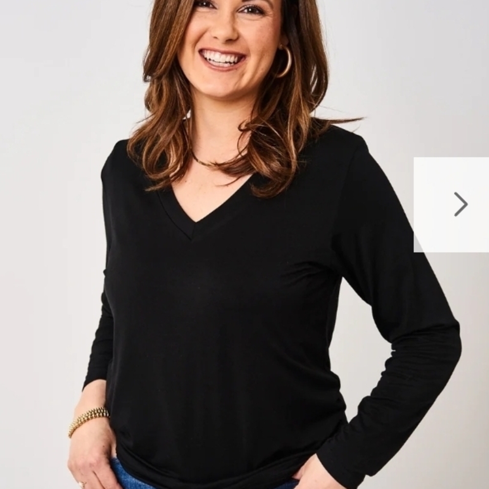 Latched Mama Charcoal Long Sleeve V-Neck NURSING Top